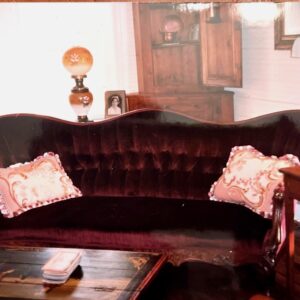ADF-10 Red velvet couch