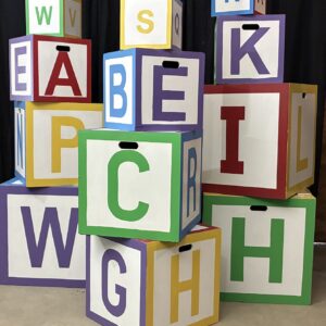 12 pc Alphabet Acting Blocks Set  MAT-13