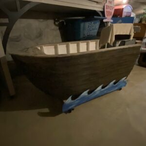 Brown Wood Boat with Waves   SBP-02P